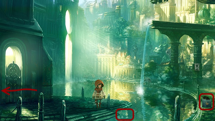 Click bubbles (on the water; near the stairs) - Renie will catch one Lumi, but it runs away quickly - Chapter Three | Walkthrough - Walkthrough - Silence: The Whispered World 2 Game Guide