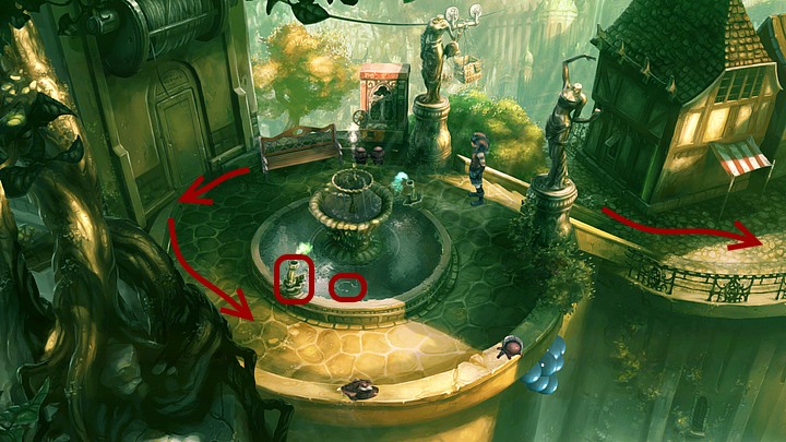 Move the bench to the left and down - Chapter Three | Walkthrough - Walkthrough - Silence: The Whispered World 2 Game Guide