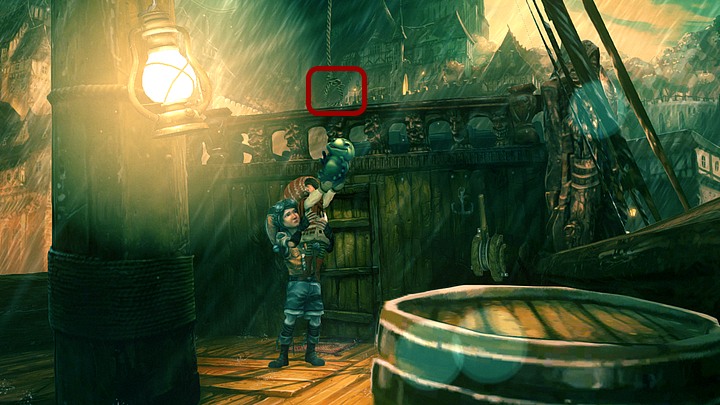 Being on the barge, pull the rope to set sail - Chapter Three | Walkthrough - Walkthrough - Silence: The Whispered World 2 Game Guide