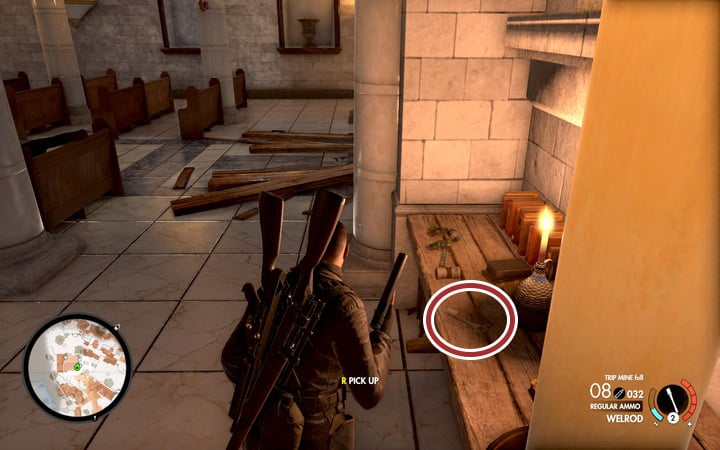 The mausoleum key is in the church - Searching the graveyard | Mission 2 Bitanti Village in Sniper Elite 4 - Mission 2: Bitanti Village - Sniper Elite 4 Game Guide