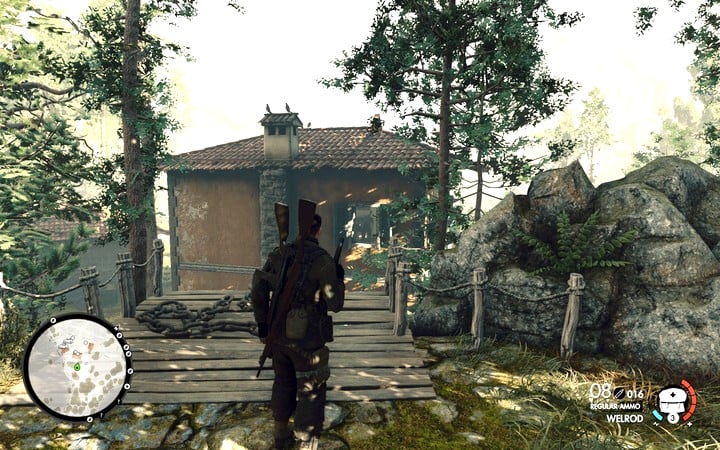 You can take the opponent down across the window - just make sure nobody hears that - Clearing checkpoints | Mission 3 Regilino Viaduct in Sniper Elite 4 - Mission 3: Regilino Viaduct - Sniper Elite 4 Game Guide