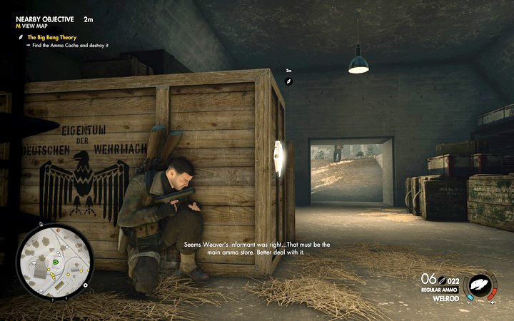 Inside the bunker, there is a big ammo cache - you do not have to get away to a large distance. Simply, leave the room. - Finding the cache and the ammo truck | Mission 3 Regilino Viaduct - Mission 3: Regilino Viaduct - Sniper Elite 4 Game Guide