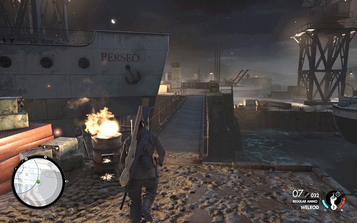 Run from the warehouse to the center of the harbor and then to the marked building - Learn about the content of the shipments | Mission 4 Lorino Dockyard - Mission 4: Lorino Dockyard - Sniper Elite 4 Game Guide