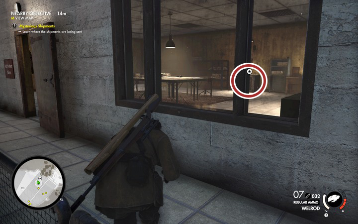 The safe in the office - The vaccine and shipments target destination | Mission 4 Lorino Dockyard - Mission 4: Lorino Dockyard - Sniper Elite 4 Game Guide