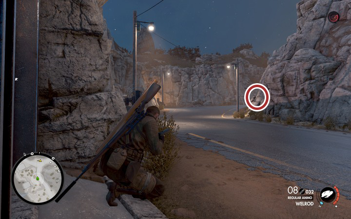 The cannon rotates after a few seconds - you have enough time to get to the door before you are detected - The second document, the antenna and the fifth cannon | Magazzeno Facility - Mission 6: Magazzeno Facility - Sniper Elite 4 Game Guide