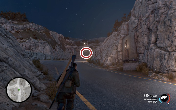 You can use the asphalt road to approach the factory from the south - Sabotaging the factory and Kesslers notes | Mission 6 Magazzeno Facility - Mission 6: Magazzeno Facility - Sniper Elite 4 Game Guide