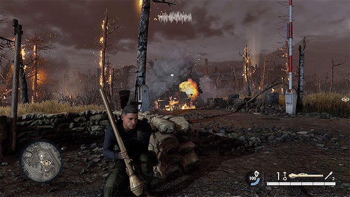 The park is patrolled by a tank - Sniper Elite 5: Infiltrating the U-boat base (Mission 8) - walkthrough - Mission 8 - Rubble and ruins - Sniper Elite 5 Guide, Walkthrough