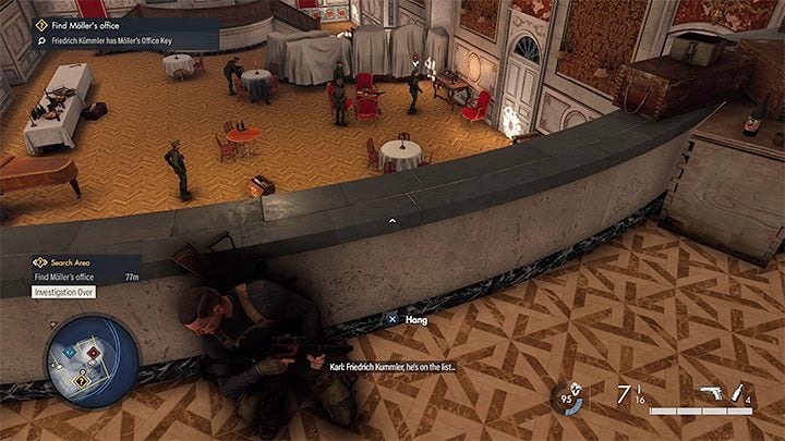 The first option is to obtain the door key carried by Friedrich Kummler - Sniper Elite 5: Entering the office and finding Mollers secrets (mission 2) - walkthrough - Mission 2 - Occupied Residence - Sniper Elite 5 Guide, Walkthrough