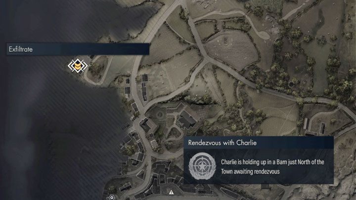 To finish the level, you have to reach the farm in the western part of the map (shown in the picture) - Sniper Elite 5: Meeting with Charlie and evacuating (mission 1) - walkthrough - Mission 1 - Atlantic Wall - Sniper Elite 5 Guide, Walkthrough
