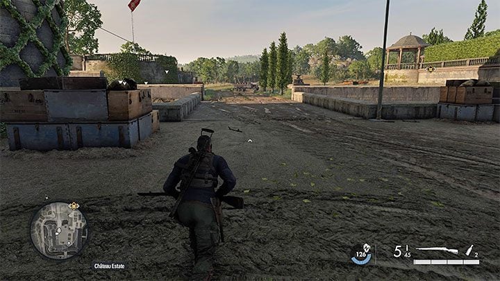 The evacuation zone is at the back of the chateau - Sniper Elite 5: Evacuation (mission 2) - walkthrough - Mission 2 - Occupied Residence - Sniper Elite 5 Guide, Walkthrough