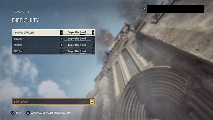 There are four main difficulty levels in the game (detailed options are described in the next section) - Sniper Elite 5: Choosing a difficulty level - Basics - Sniper Elite 5 Guide, Walkthrough