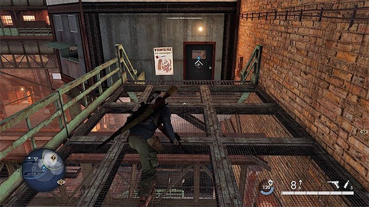 The key opens the room on the upper level of the steelworks (screenshot above) The key is not the only way of accessing the room, as you can also use an explosive (you can find some on the other end of the steelworks) - Sniper Elite 5: Side quests (Mission 4) - walkthrough - Mission 4 - War Factory - Sniper Elite 5 Guide, Walkthrough