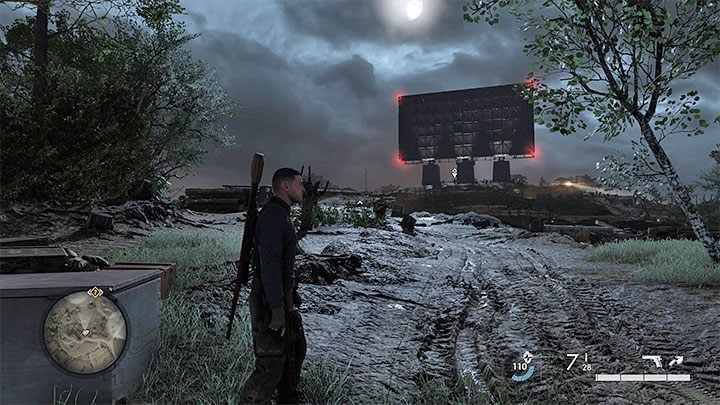 The large radar tower is located on a hill and it's related to one of the main goals of the mission - Sniper Elite 5: Mission 1 (Atlantic Wall) map and description of the location - Mission 1 - Atlantic Wall - Sniper Elite 5 Guide, Walkthrough