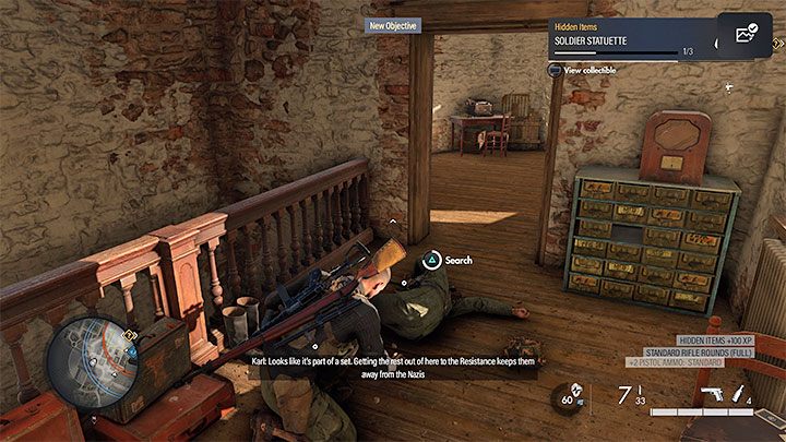 It is best to sneak inside by walking next to the walls - Sniper Elite 5: Retrieving stolen antiques (Mission 2 side quest) - walkthrough - Mission 2 - Occupied Residence - Sniper Elite 5 Guide, Walkthrough