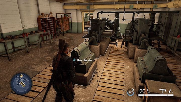 Option C requires sabotaging the Engine Room - Sniper Elite 5: Neutralizing the Mirus Battery (mission 5) - walkthrough - Mission 5 - Festung Guernsey - Sniper Elite 5 Guide, Walkthrough