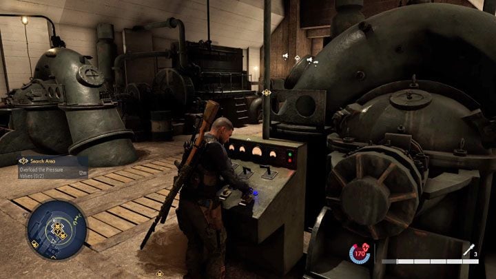 Additionally, you have to use the console next to one of the valves to open the bunker vents - Sniper Elite 5: Destroying the Kraken Prototype (mission 5) - walkthrough - Mission 5 - Festung Guernsey - Sniper Elite 5 Guide, Walkthrough