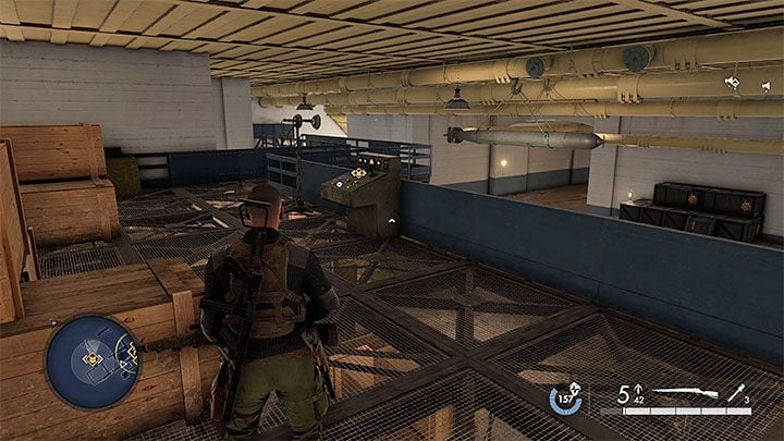 This variant involves using a torpedo to blow up a dock with the submarine - Sniper Elite 5: Destroying the Kraken Prototype (mission 5) - walkthrough - Mission 5 - Festung Guernsey - Sniper Elite 5 Guide, Walkthrough