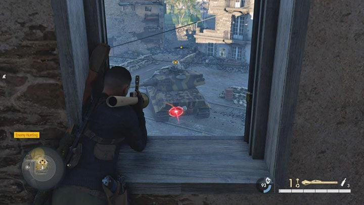 Reach the upper floor of the building on the right and grab the second Panzerfaust - Sniper Elite 5: Liberating the northern town (mission 6) - walkthrough - Mission 6 - Liberation - Sniper Elite 5 Guide, Walkthrough