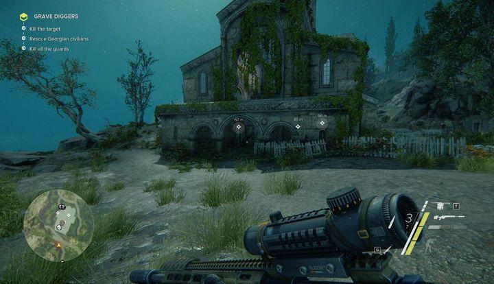 Your target will be waiting in the main part of the church - Grave Diggers | Act 1 | Walkthrough - Act 1 - Sniper: Ghost Warrior 3 Game Guide