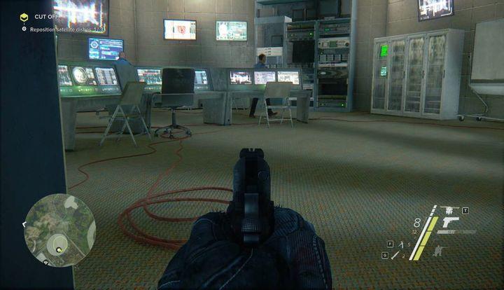 As soon as you reach the other side of the location, go inside and wait for the two scientists to split up (see screenshot) - Cut Off | Act 1 | Walkthrough - Act 1 - Sniper: Ghost Warrior 3 Game Guide