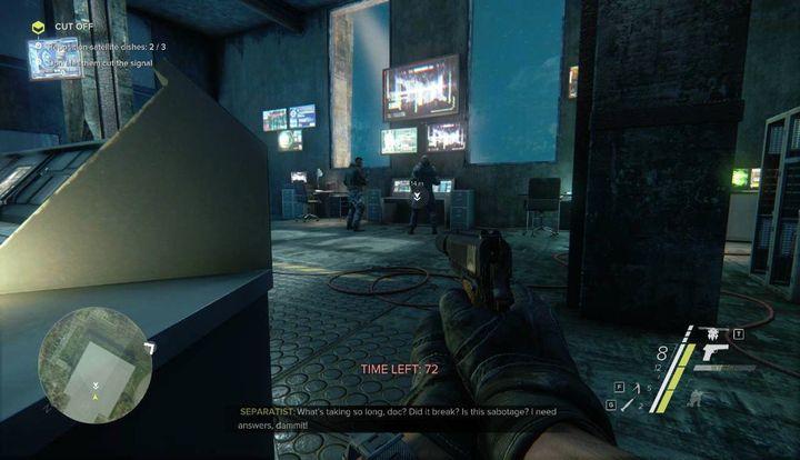 As soon as you go through the window, kill two guards by the computer - Cut Off | Act 1 | Walkthrough - Act 1 - Sniper: Ghost Warrior 3 Game Guide