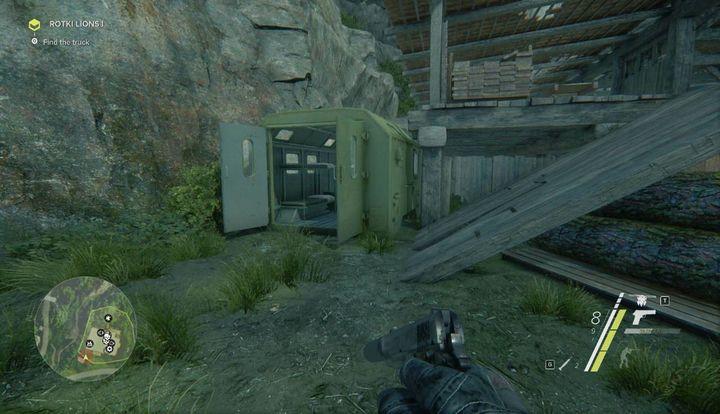 Keys to the truck are in the barracks, on the left of the lumber mill - Rotki Lions I and II | Side-Ops | Walkthrough - Act 1 - Sniper: Ghost Warrior 3 Game Guide