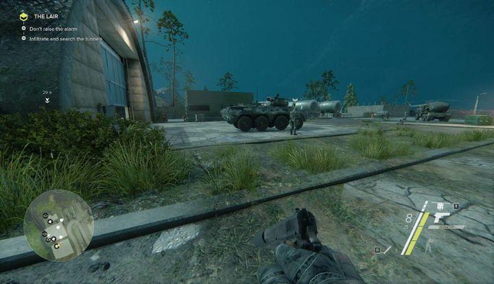 There are three enemies by the tunnel and it would be wise to eliminate them - The Lair I Clear Out | Act 2 | Walkthrough - Act 2 - Sniper: Ghost Warrior 3 Game Guide