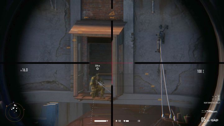A dotted line representing the effect of wind on the bullets trajectory. - Sniper Ghost Warrior Contracts: Shooting - Sniper Ghost Warrior Contracts: Basics - Sniper Ghost Warrior Contracts Guide