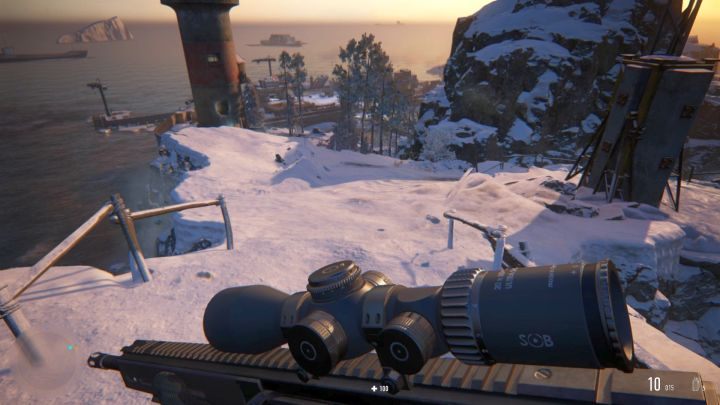 Pay attention to the lighthouse in the distance-you will soon go there. - Sniper Ghost Warrior Contracts: Kolchak Harbor Walkthrough - Sniper Ghost Warrior Contracts: Walkthrough - Sniper Ghost Warrior Contracts Guide