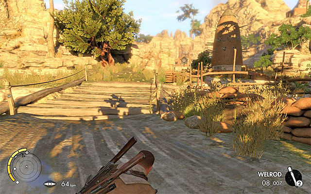 One of the bridges - Sniper Elite 3 Afrika: Exploring the southern camp - Sniper Elite 3 Afrika: Mission 3 - Halfaya Pass - Sniper Elite III: Afrika Game Guide
