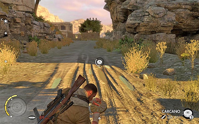 The land mine has to be placed on the tanks route - Sniper Elite 3 Afrika: Destroying the tank - Sniper Elite 3 Afrika: Mission 3 - Halfaya Pass - Sniper Elite III: Afrika Game Guide