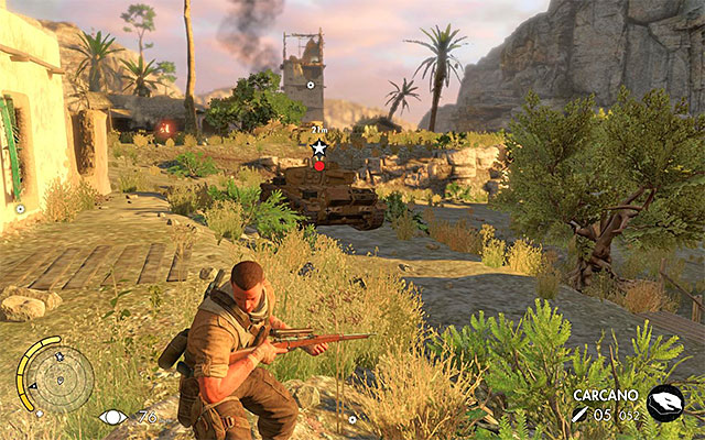 Armored vehicles and tanks are a serious threat. - Sniper Elite 3 Afrika: Types of enemies - Sniper Elite 3 Afrika: Hints - Sniper Elite III: Afrika Game Guide