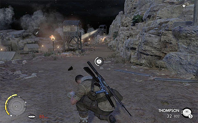 An example of a place where you can place the explosives - Sniper Elite 3 Afrika: Approaching the fort - Sniper Elite 3 Afrika: Mission 4 - Fort Rifugio - Sniper Elite III: Afrika Game Guide