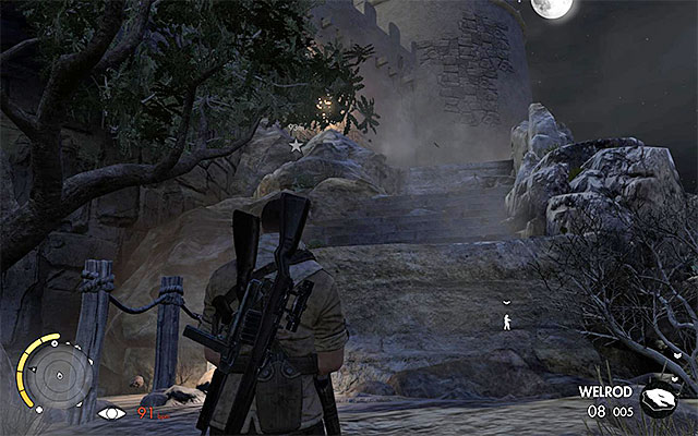 The western entrance - Sniper Elite 3 Afrika: Entering the fort - Sniper Elite 3 Afrika: Mission 4 - Fort Rifugio - Sniper Elite III: Afrika Game Guide