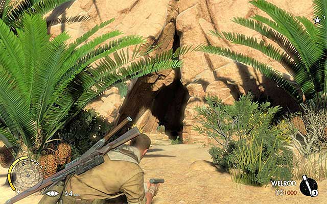 The tunnel entrance - Sniper Elite 3 Afrika: Getting to the old city - Sniper Elite 3 Afrika: Mission 5 - Siwa Oasis - Sniper Elite III: Afrika Game Guide
