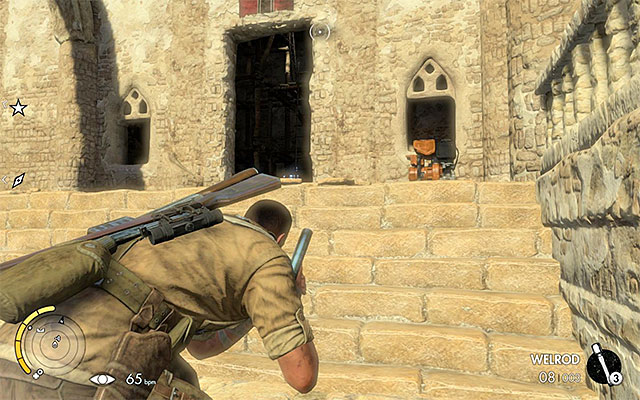 The depot entrance - Sniper Elite 3 Afrika: Exploration of the old city - Sniper Elite 3 Afrika: Mission 5 - Siwa Oasis - Sniper Elite III: Afrika Game Guide