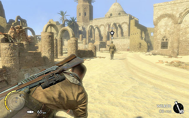 Do not kill the officer and keep following him instead - Sniper Elite 3 Afrika: Identifying and tracking the enemy officer - Sniper Elite 3 Afrika: Mission 5 - Siwa Oasis - Sniper Elite III: Afrika Game Guide