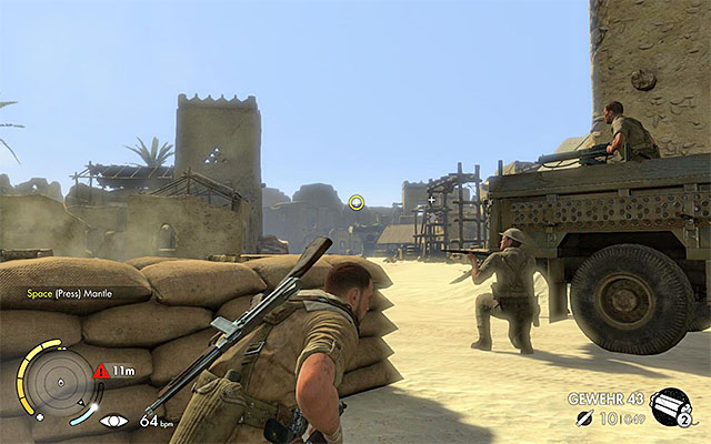 It is necessary that you use covers - Sniper Elite 3 Afrika: Eliminating the snipers - Sniper Elite 3 Afrika: Mission 5 - Siwa Oasis - Sniper Elite III: Afrika Game Guide