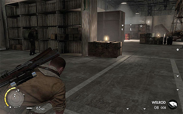 In each hangar, you will have to eliminate 2-3 enemies - Sniper Elite 3 Afrika: Exploration of the eastern part of the airfield - Sniper Elite 3 Afrika: Mission 7 - Pont Du Fahs Airfield - Sniper Elite III: Afrika Game Guide