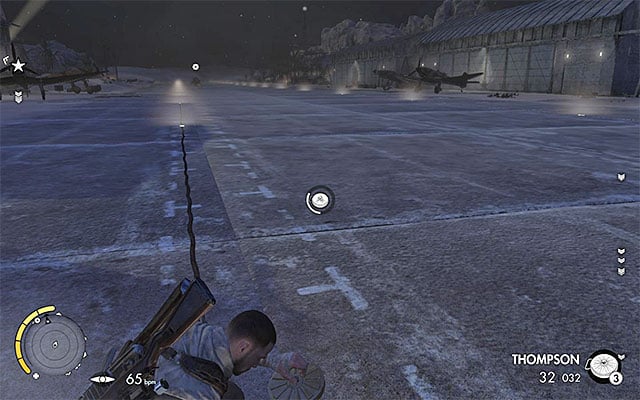 The best way to disable the enemy vehicle is to use a landmine - Sniper Elite 3 Afrika: Exploration of the eastern part of the airfield - Sniper Elite 3 Afrika: Mission 7 - Pont Du Fahs Airfield - Sniper Elite III: Afrika Game Guide