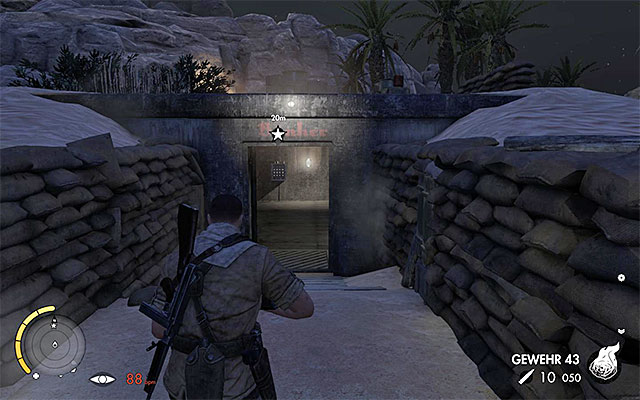 The bunker entrance - Sniper Elite 3 Afrika: Accessing the bunker complex - Sniper Elite 3 Afrika: Mission 7 - Pont Du Fahs Airfield - Sniper Elite III: Afrika Game Guide