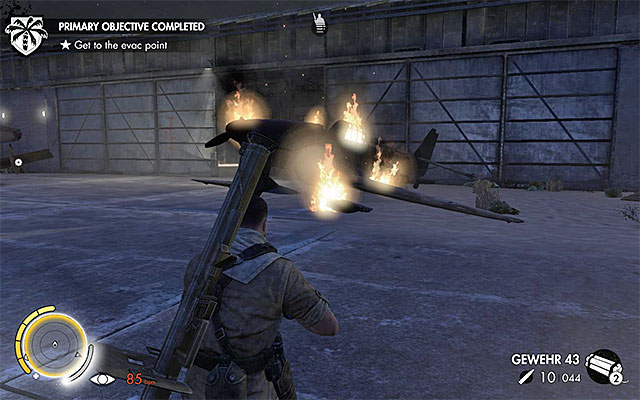 The ending point for the mission - Sniper Elite 3 Afrika: Reaching the extraction point - Sniper Elite 3 Afrika: Mission 7 - Pont Du Fahs Airfield - Sniper Elite III: Afrika Game Guide