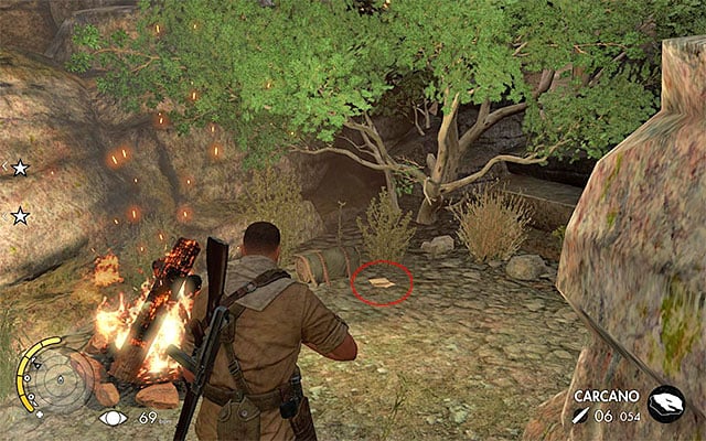 The collectible is on the ground, near the campfire - Sniper Elite 3 Afrika: War Diaries Collectibles - Mission 3 - Sniper Elite 3 Afrika: Collectibles - Mission 3 - Sniper Elite III: Afrika Game Guide