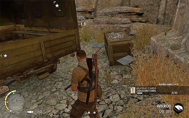 Search near the parked vehicles - Sniper Elite 3 Afrika: Collectible Cards Collectibles - Mission 3 - Sniper Elite 3 Afrika: Collectibles - Mission 3 - Sniper Elite III: Afrika Game Guide