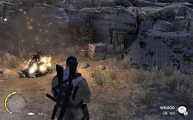 Approach the campfire and find the collectible - Sniper Elite 3 Afrika: War Diaries Collectibles - Mission 4 - Sniper Elite 3 Afrika: Collectibles - Mission 4 - Sniper Elite III: Afrika Game Guide