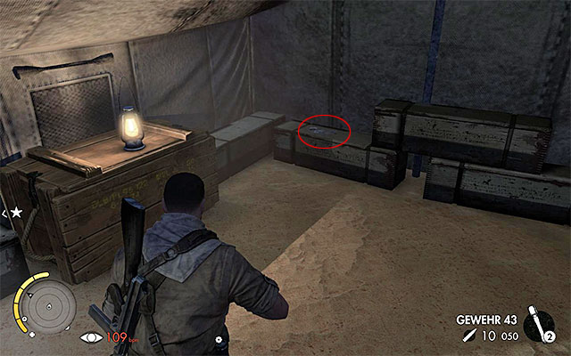 Take a look into the tent next to the bomb depot - Sniper Elite 3 Afrika: Collectible Cards Collectibles - Mission 7 - Sniper Elite 3 Afrika: Collectibles - Mission 7 - Sniper Elite III: Afrika Game Guide