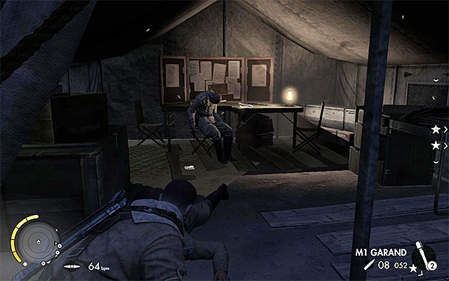 Those tents hold two new documents. - Sniper Elite 3 Afrika: Eliminating the first enemy officer - Sniper Elite 3 Afrika: Mission 2 - Gaberoun - Sniper Elite III: Afrika Game Guide