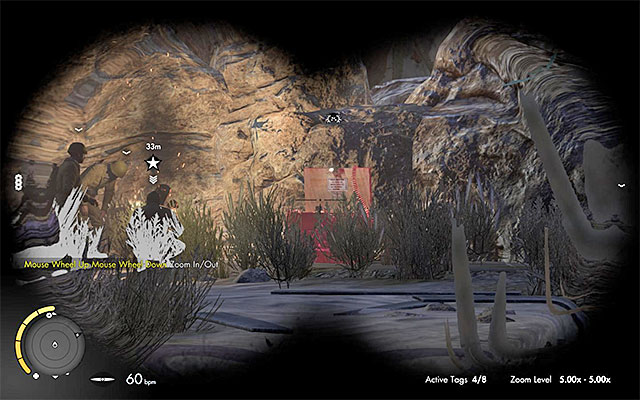 There are two enemies in the close vicinity of the officer, who should be permanently stationed there (at least two more patrol other routes), so its unadvised to charge at him from the very beginning - Sniper Elite 3 Afrika: Eliminating the third enemy officer - Sniper Elite 3 Afrika: Mission 2 - Gaberoun - Sniper Elite III: Afrika Game Guide