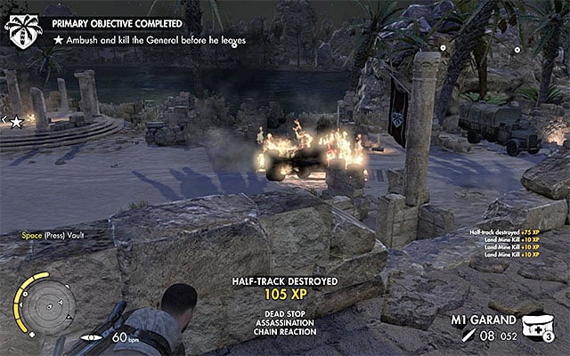 The moment of destruction. - Sniper Elite 3 Afrika: Arranging the ambush for the general - Sniper Elite 3 Afrika: Mission 2 - Gaberoun - Sniper Elite III: Afrika Game Guide