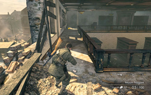 Go up the stairs and head left - Mission 4 - Opernplatz - p. 2 - Walkthrough - Sniper Elite V2 Game Guide & Walkthrough